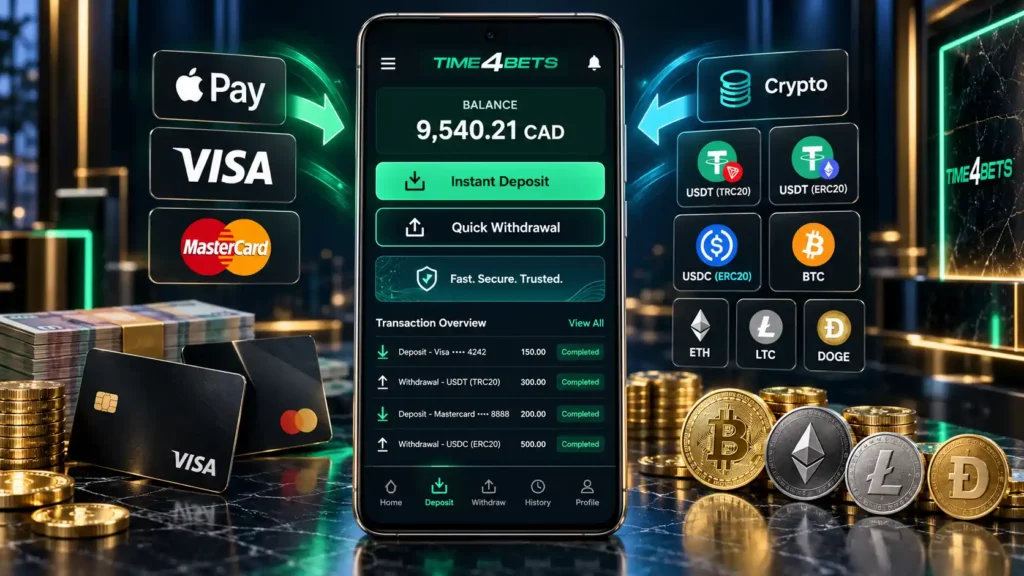 time4bets deposit and withdrawals