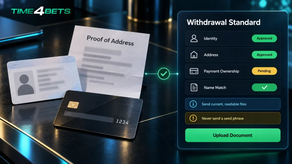 time4bets withdrawal verif